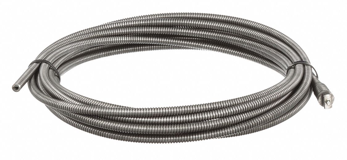 RIDGID Drain Cleaning Cable: 3/8 in Dia., 75 ft Lg., Inner Core, Coupling,  2 1/2 in Max. Pipe Dia.