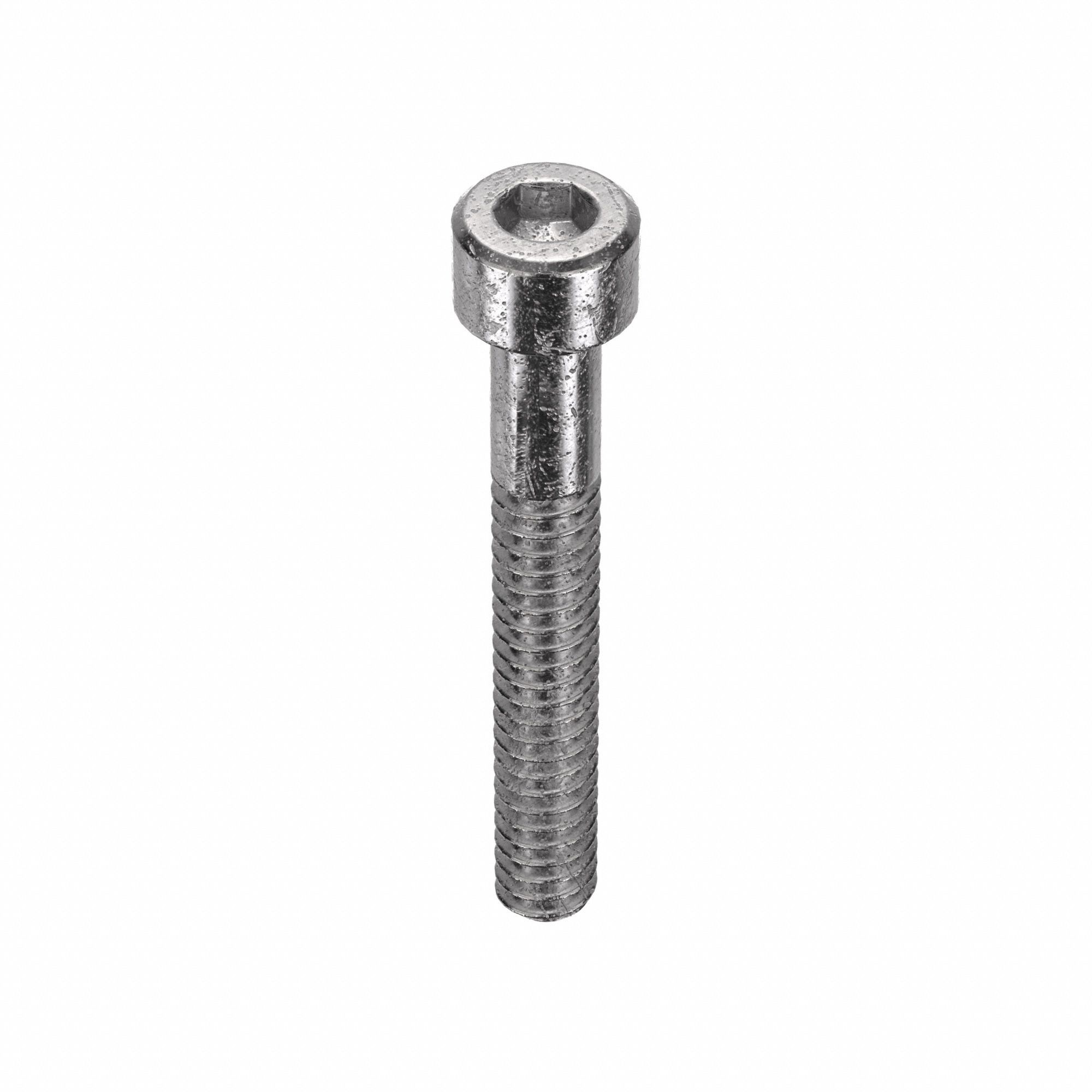 Socket Head Cap Screw: #6-32 Thread Size, 1 in Lg, Std, Plain, Stainless Steel, 18-8, 100 PK