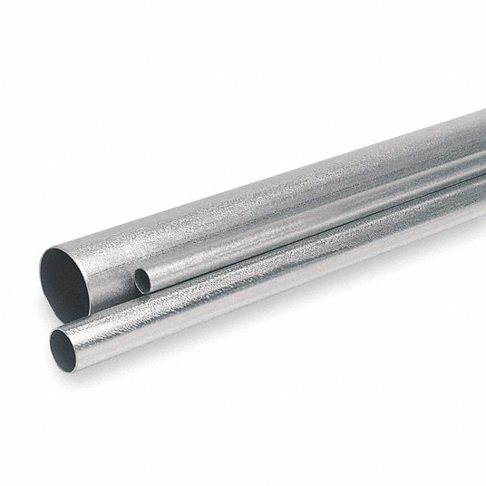 EMT Conduit - Standard: Steel, Galvanized, 1/2 in Trade Size, 10 ft Nominal Lg