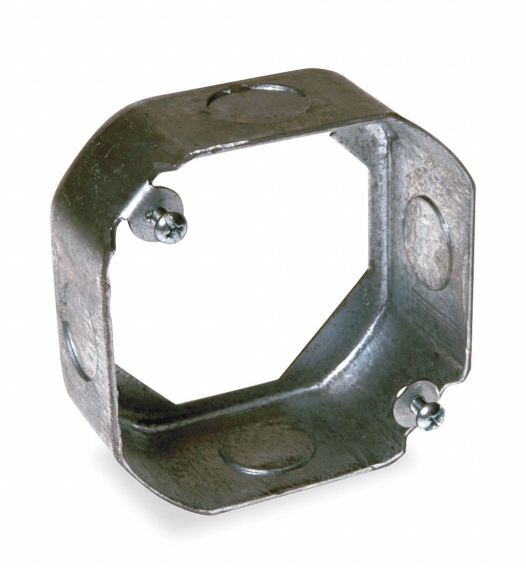 RACO Extension Ring, Octagon, Number of Gangs 2, Galvanized Steel, 1 1/