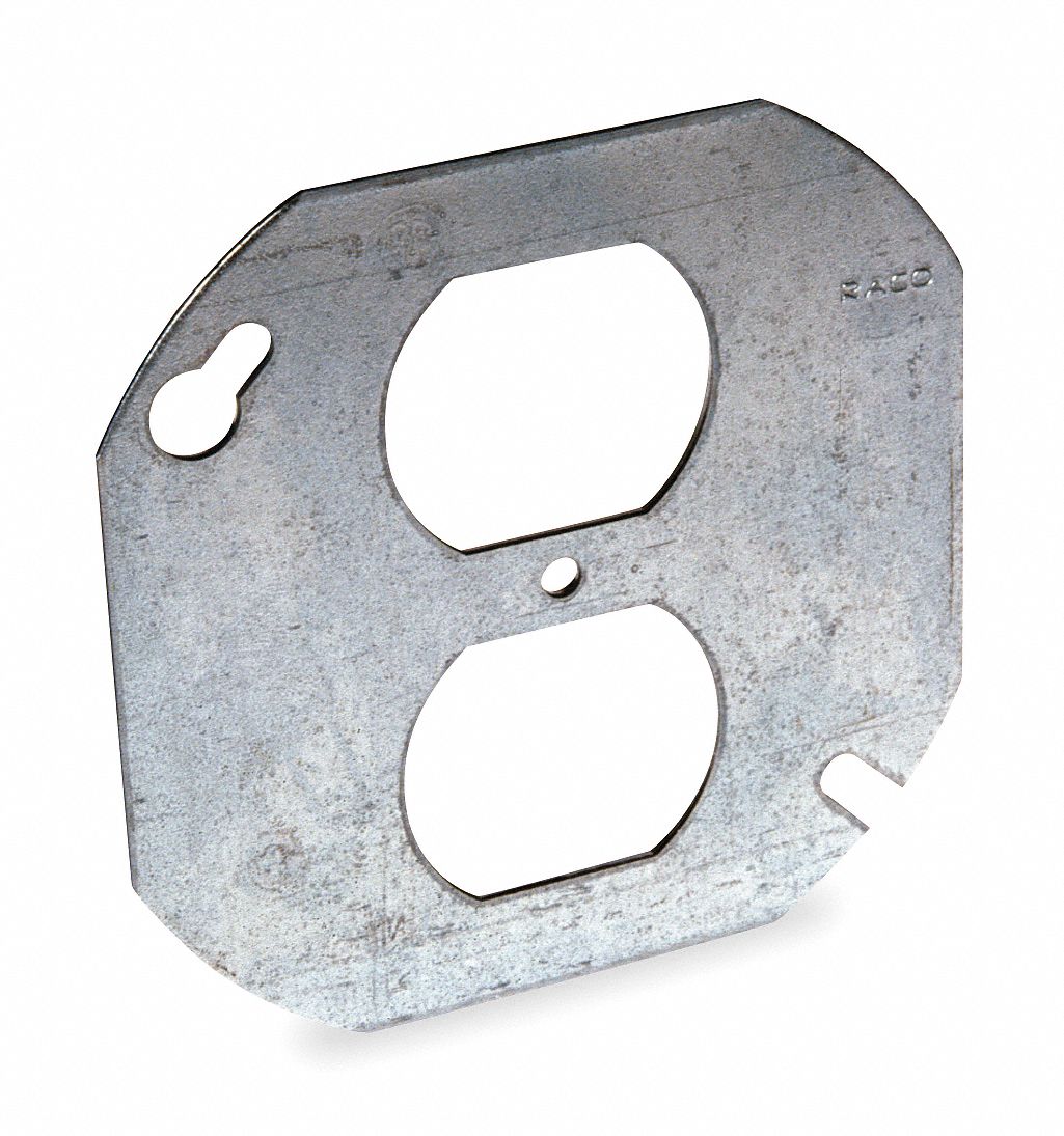 Raco electrical box cover octagon 1 8 in dp 4 in wd 4 in lg duplex
