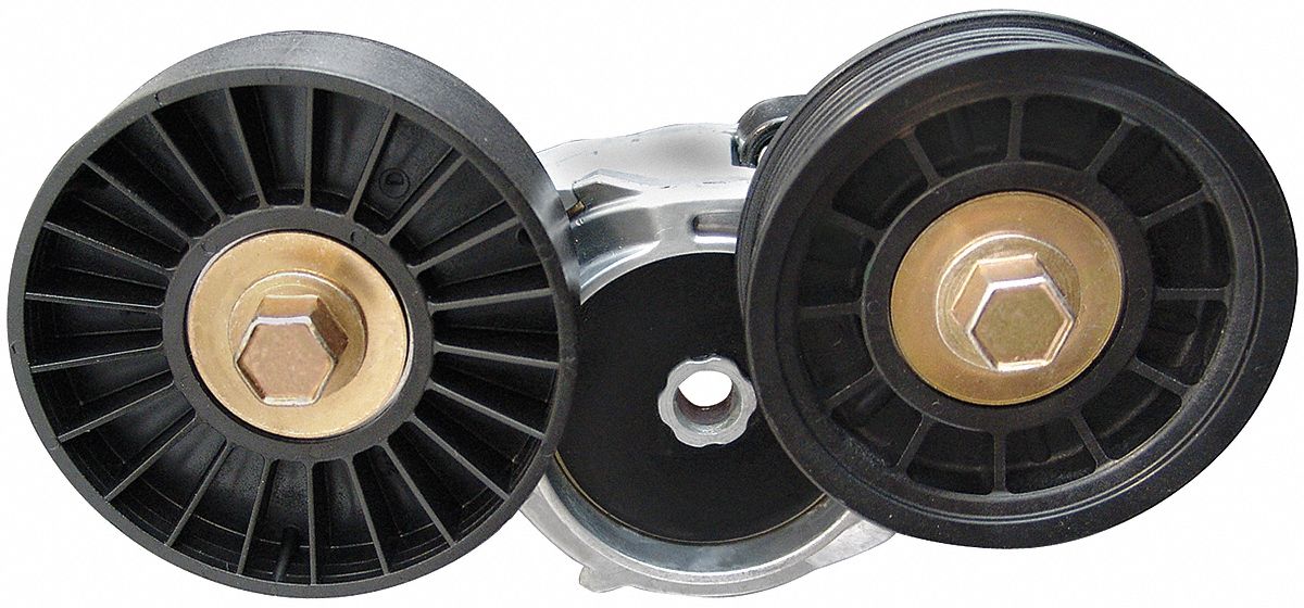 Belt Tensioner: Self-Adjusting Belt Tensioner, 89254, 2 Pulleys, 3 1/2 in Outside Dia
