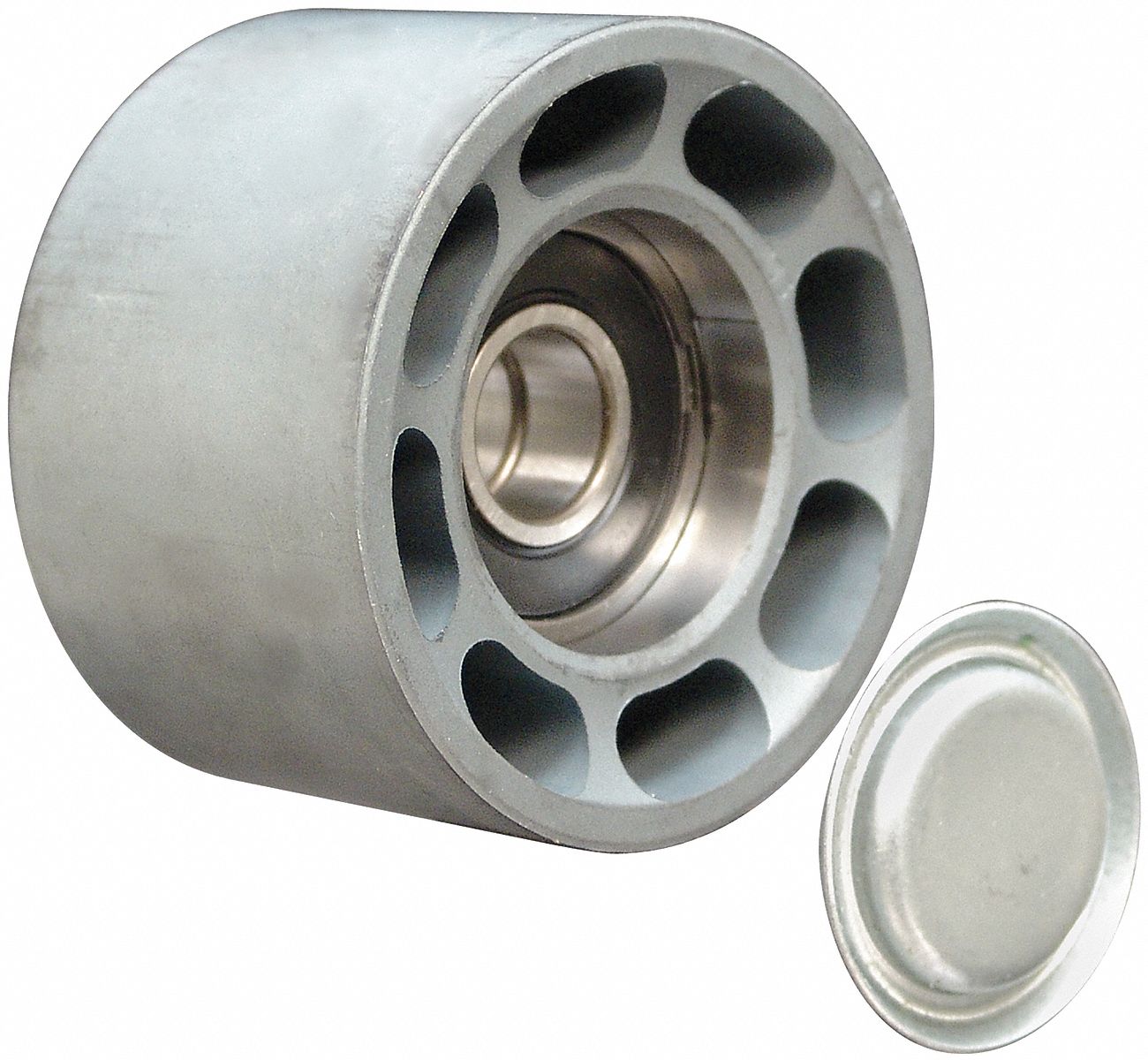 Idler Pulley: Idler Pulley, 89102, Serpentine, Flat, Flangeless Flange, Heavy Duty, Steel
