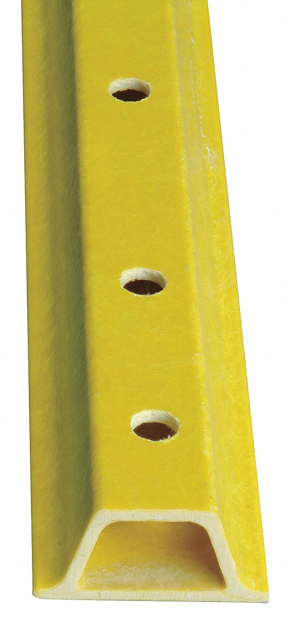 Sign Post: U-Channel Sign Post, Composite, 84 in Sign Post Lg, 2 in Sign Post Wd, Yellow, Closed