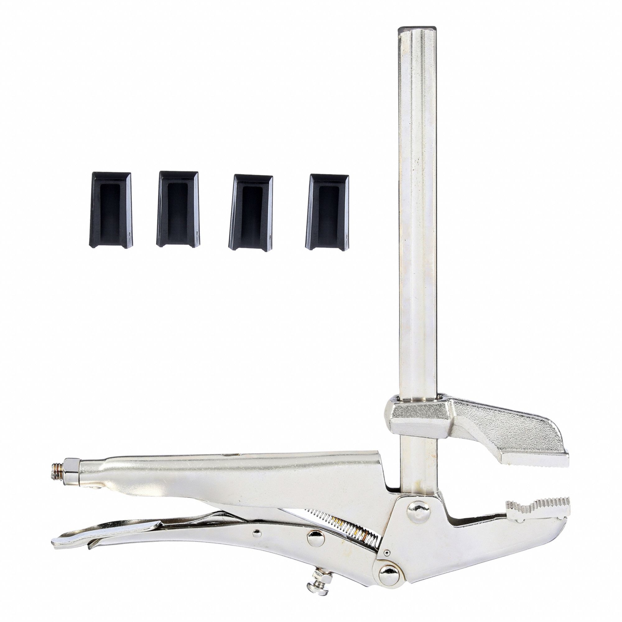 Sliding Arm Locking Clamp: Fixed, 8 in Max Jaw Opening, 2 1/2 in Throat Dp, Lever, 1 Clamps