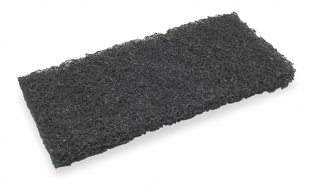 CLEANING PAD,10IN L,BLACK,4 1/2 IN W,PK5
