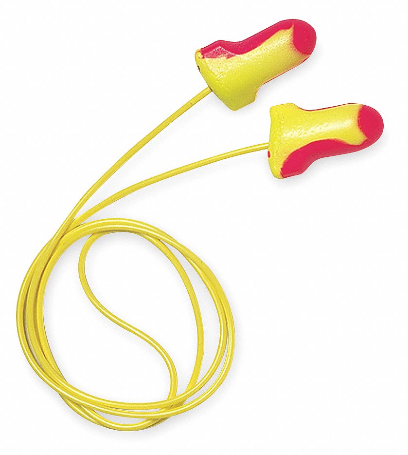 Ear Plugs: Contoured-T, 32 dB NRR, Gen Purpose, Corded, Disposable, 100 PK