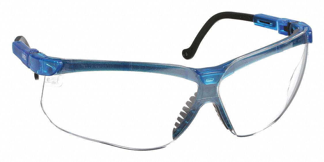 SAFETY GLASSES, HALF-FRAME, WRAPAROUND, PC, ULTRA-DURA HC, VAPOUR BLUE/CLEAR, CSA, M