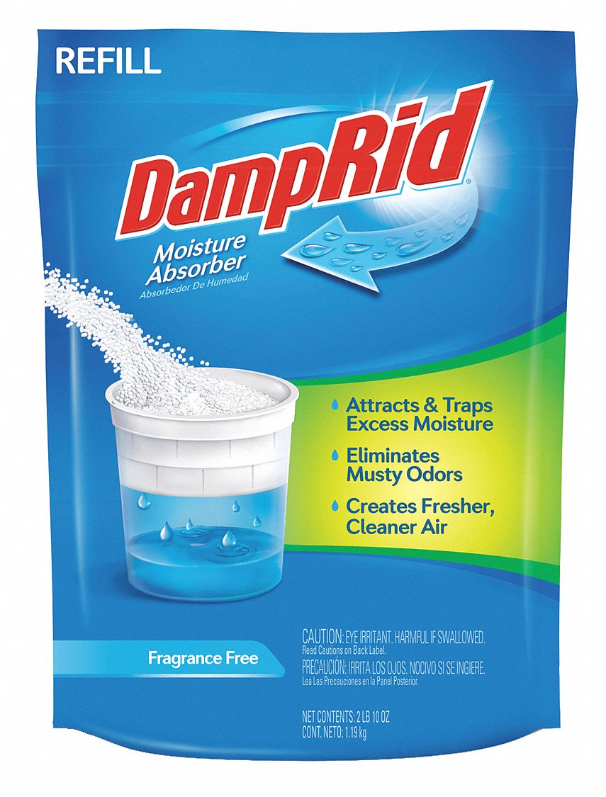 DAMPRID Desiccant Refill, Width 4 5/8 in, Length 4 5/8 in, Area