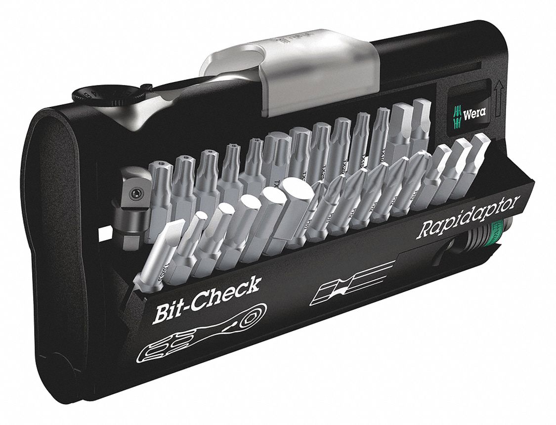 WERA, 1/4 in Drive Size, 7 Pieces, Socket Bit Set 6XFY505346293001