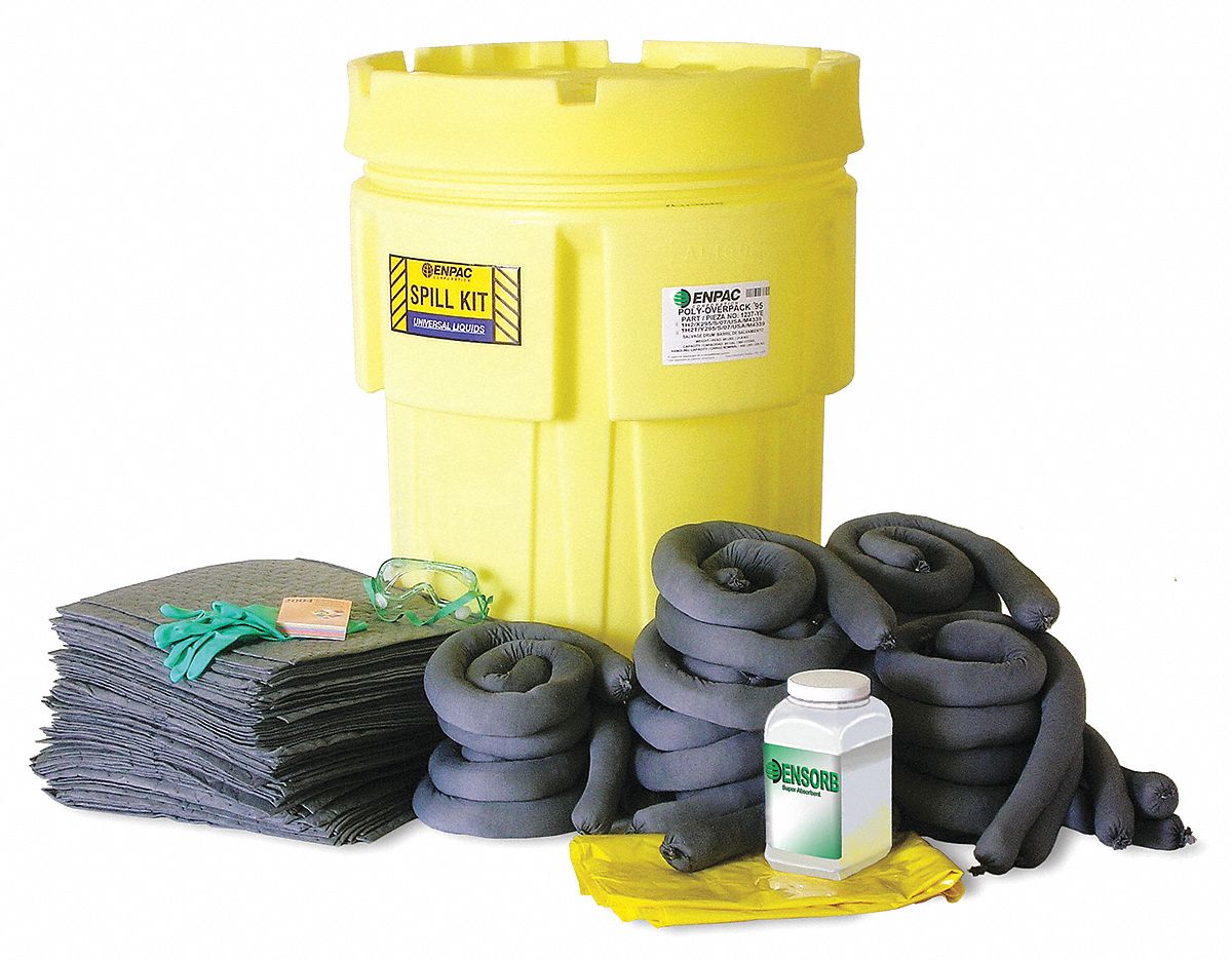 ENPAC Spill Kit, Chem/Hazmat, Yellow 6XGJ91390YE Grainger
