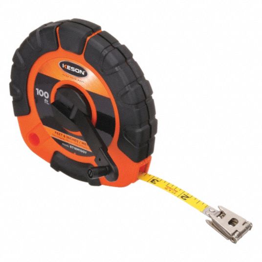 Keson ST18M100Y Tape Measure, 3/8 in x 100 Ft/30M, Orange