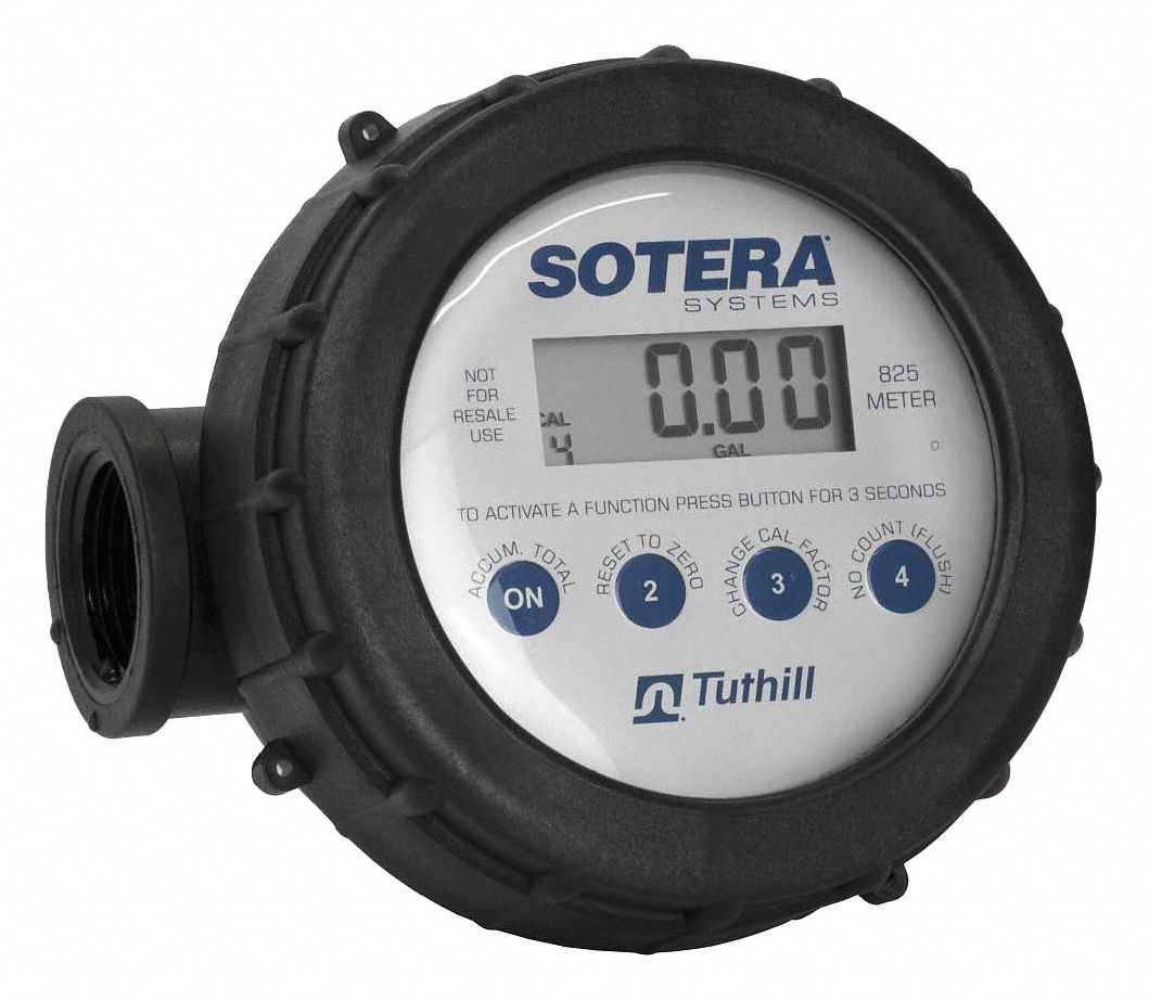 Electronic Flowmeter: 1 in For Pipe Size, 3/4 in Connection Size, FNPT, -10° to 130°F, EPDM