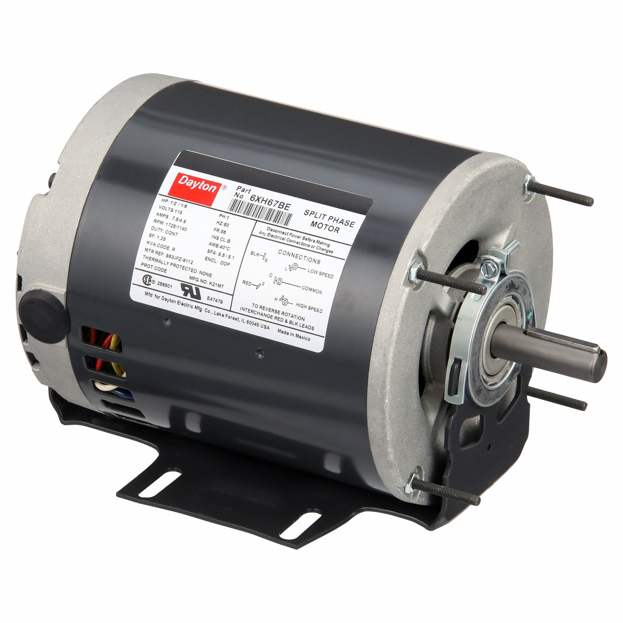 MTR GP,PH AUX,PR,1/2 HP,1725 T/M,56