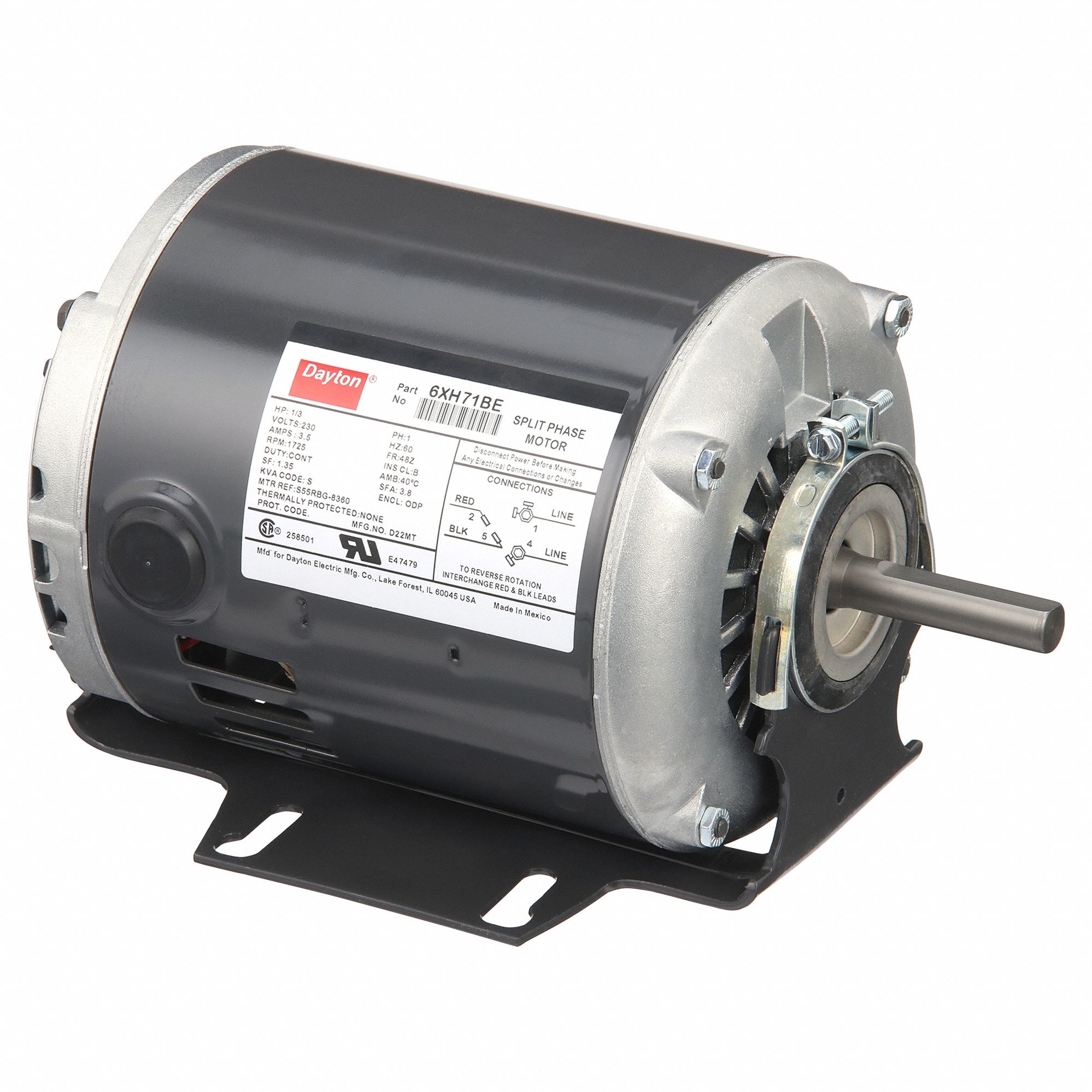 MTR GP,PH AUX,PR,1/3 HP,1725 T/M,48