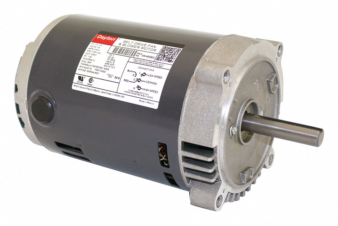 DAYTON MOTOR,1/9,1/3 HP,1725/1140 RPM,56CZ,115V - 8194