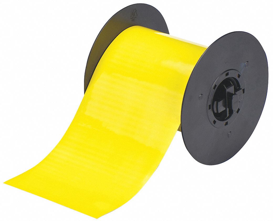 CONTINUOUS LABEL ROLL, 4¼ IN X 25 FT, POLYESTER, YELLOW, OUTDOOR