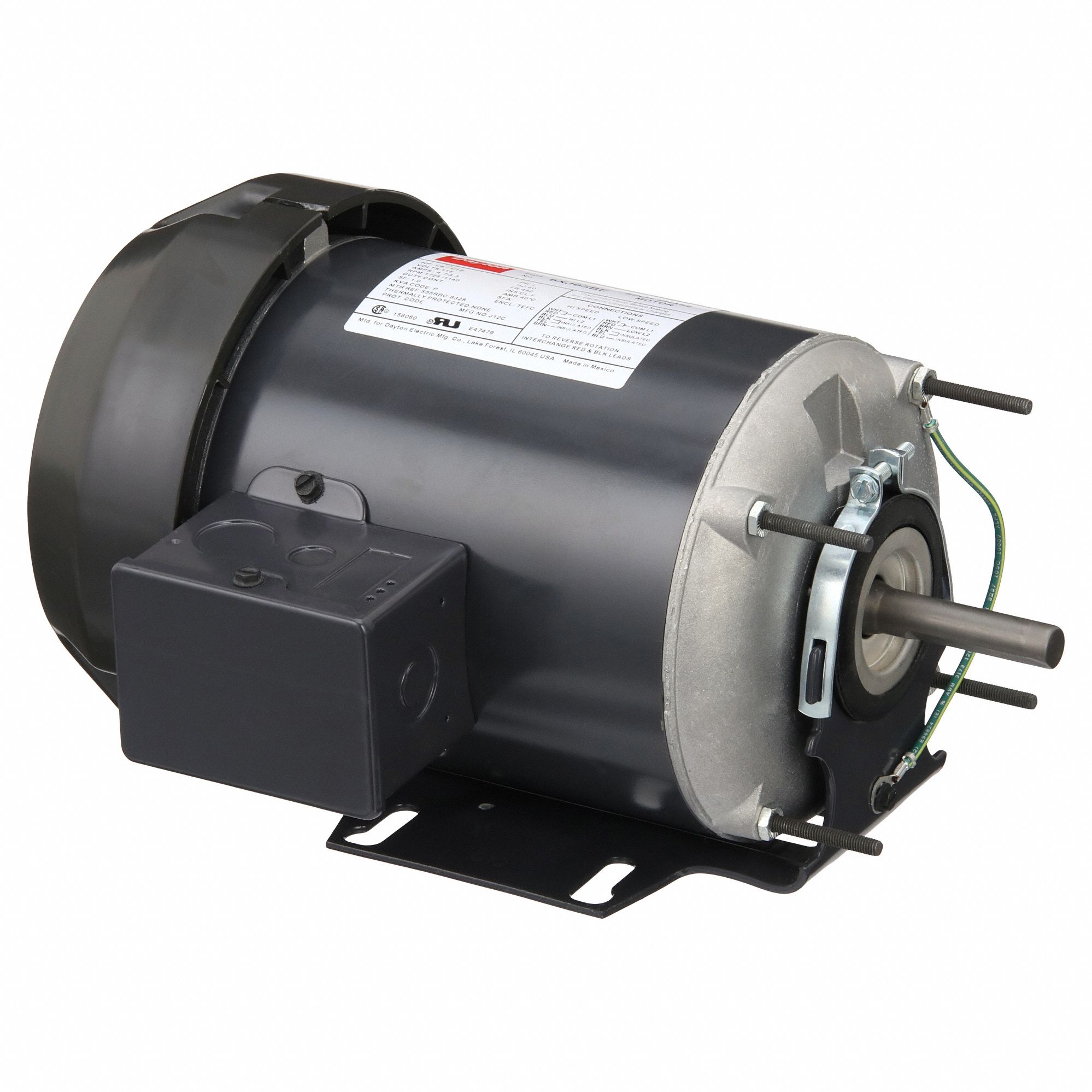 General Purpose Motor: Single Phase, 1/12 hp/1/4 hp, 115V AC, 48Z Frame Size, 1, 725/1, 140 RPM