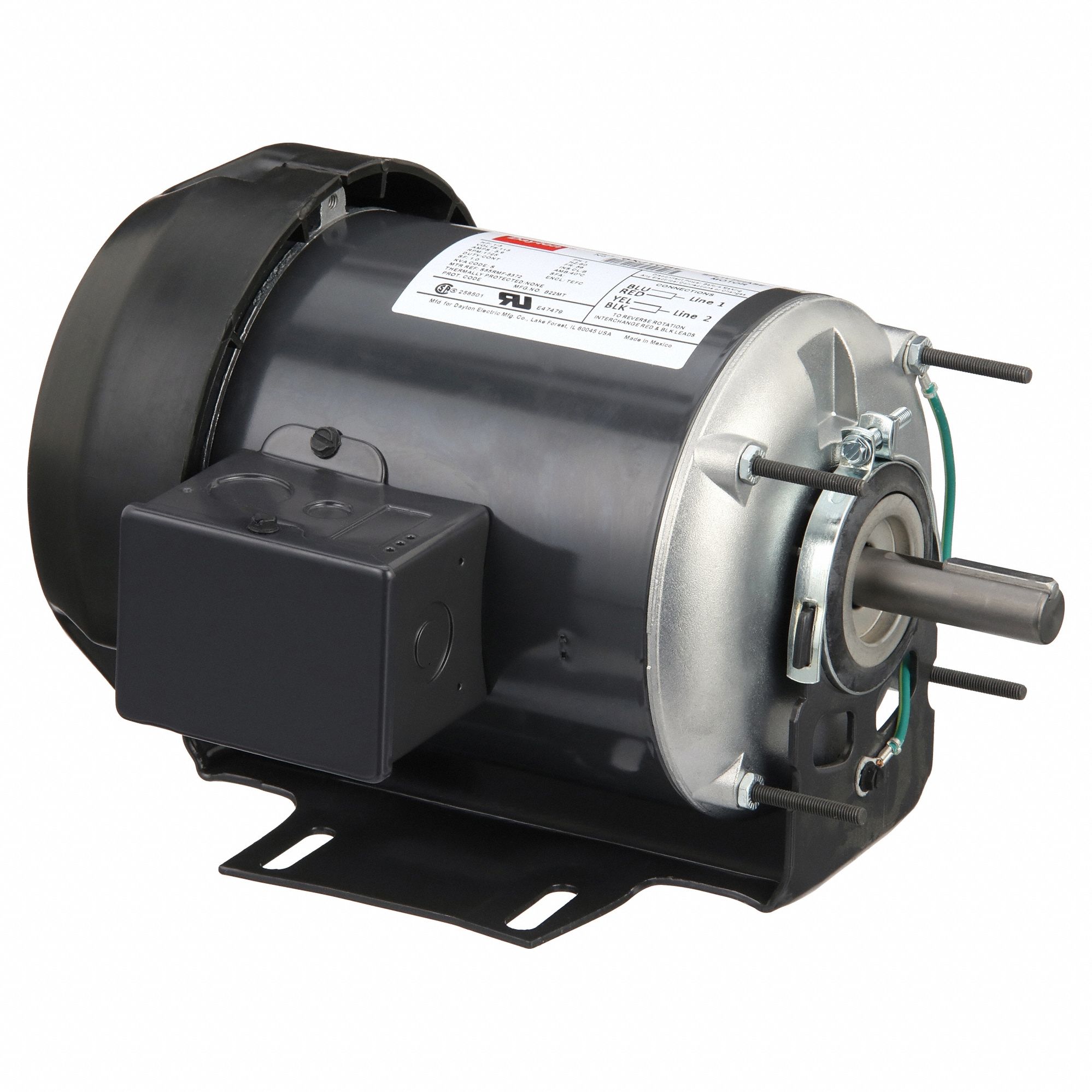 General Purpose Motor: Single Phase, 1/3 hp, 115V AC, 56 Frame Size, 5/8 in x 1 7/8 in, 60 Hz