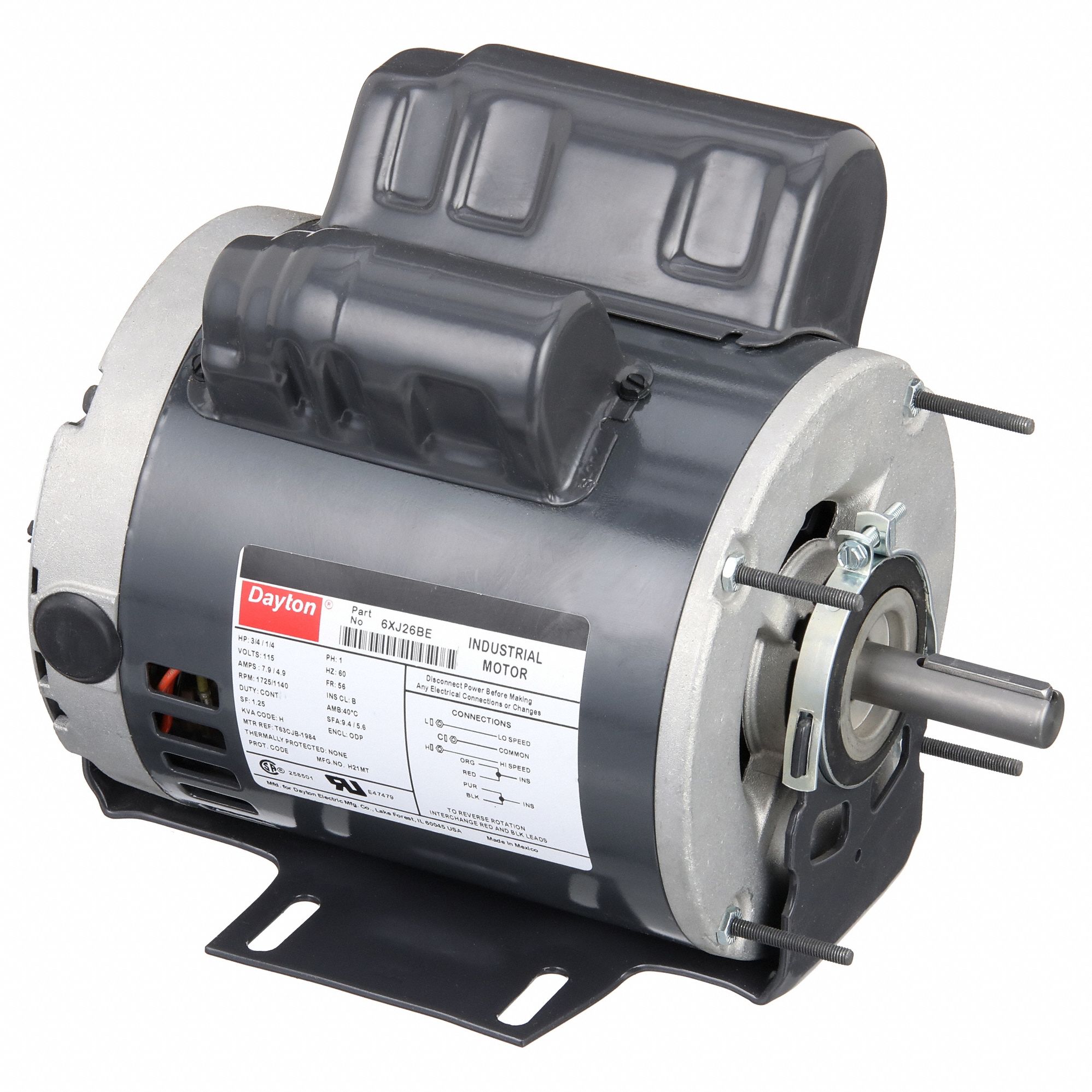 GENERAL PURPOSE MOTOR, OPEN DRIPPROOF, CRADLE BASE MOUNT, 1/4/3/4 HP, 115 V AC, 56 FRAME