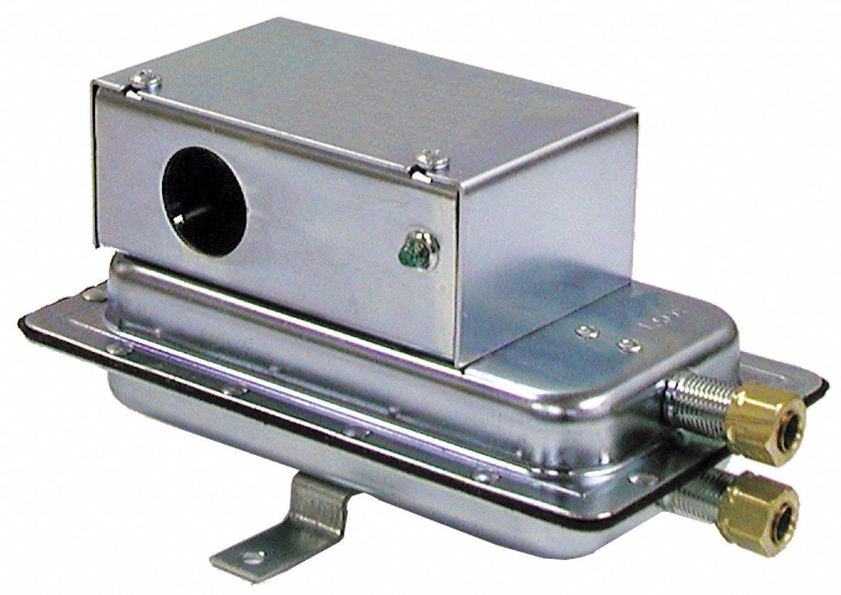 Air Pressure Switch: Adj, Auto Reset, 0.05 in wc to 12 in wc, Conduit Box, SPDT