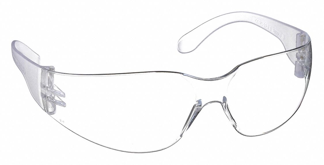 SAFETY GLASSES, FRAMELESS, WRAPAROUND, PC, ANTI-FOG, ANTI-SCRATCH, CLEAR, UV, M, UNISEX