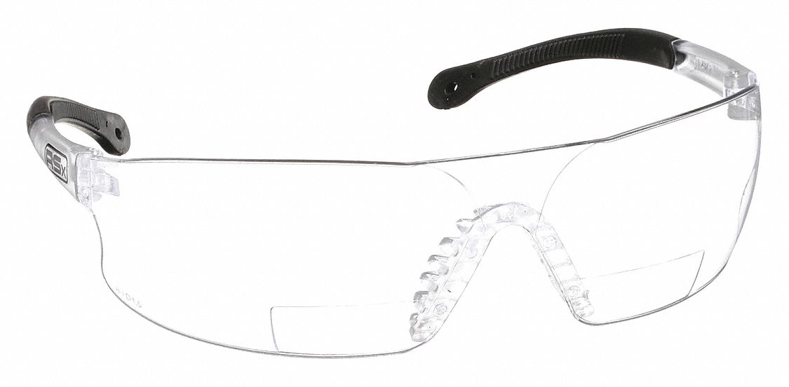 LUNETTES DE LECTURE DE SÉCURITÉ, SANS MONTURE, ENVELOPPANTES, PC, ANTIRAYURES, TRNSP, +1,50, STANDARD, UNISEXE