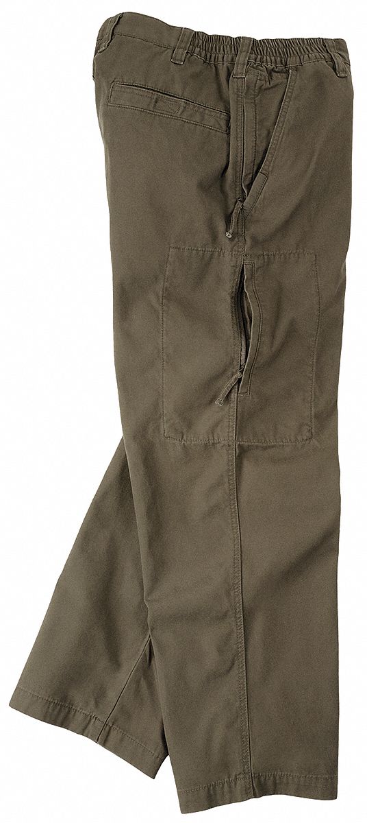 Men's Cargo Pants. Size: 40 in, Fits Waist Size: 40 in to 41 in, Inseam: 34  in, Tundra - Grainger