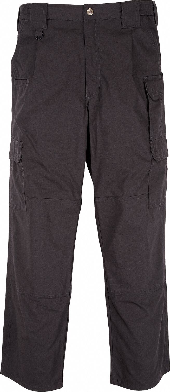 Tactical Pants: Size 4XL, Black, Fits 50 in Waist, Unhemmed Inseam, Gen
