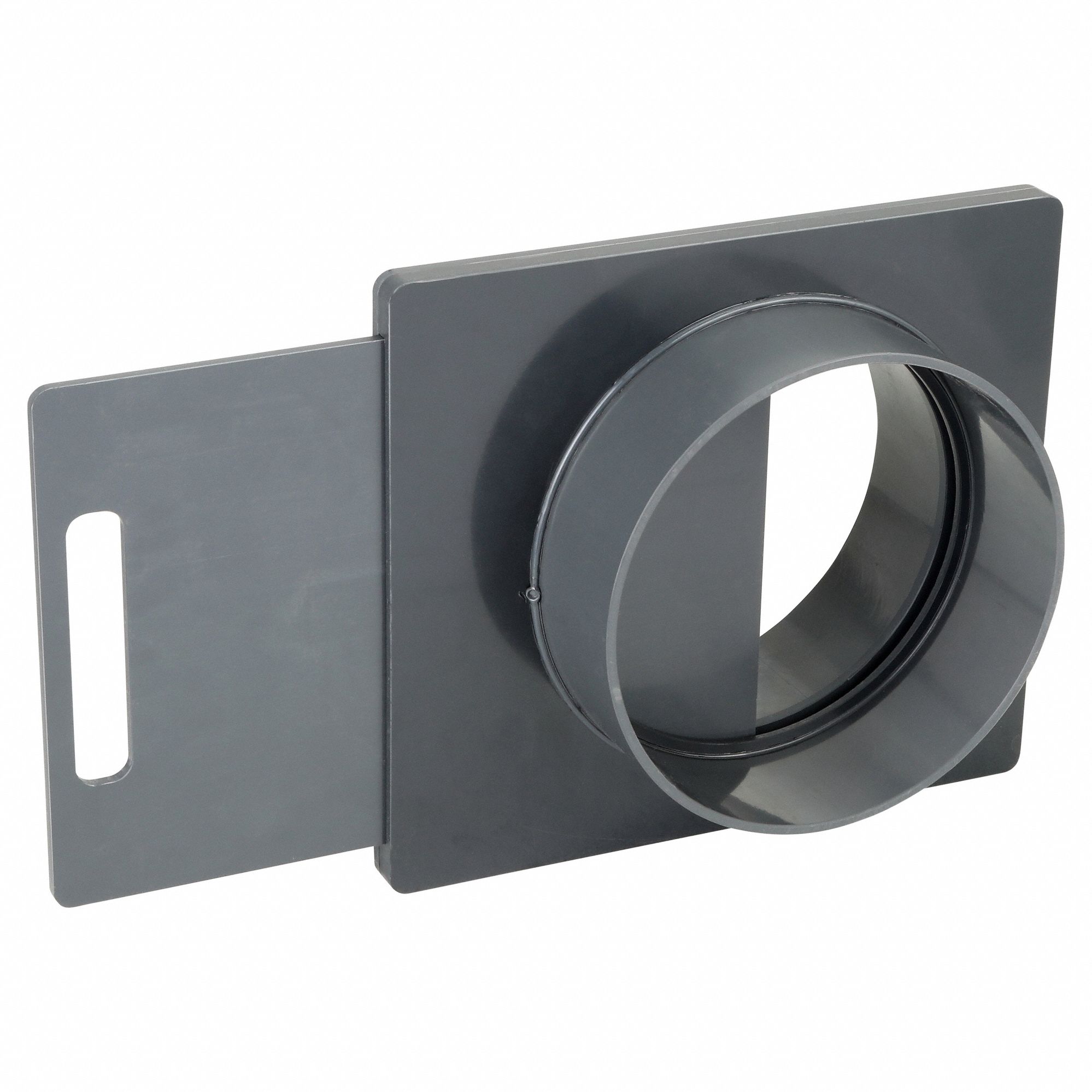 Blast Gate: For 10 in Duct Dia, 6 3/8 in Overall Lg