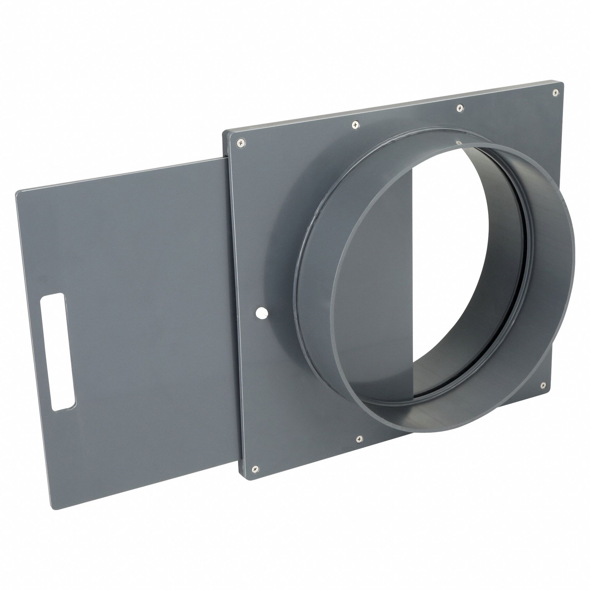 Blast Gate: For 12 in Duct Dia, 6 3/8 in Overall Lg