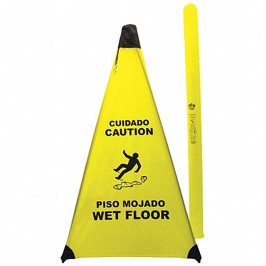 Soft Safety Sign: Nylon, 31 in x 18 in x 18 1/2 in Nominal Sign Size, Not Retroreflective