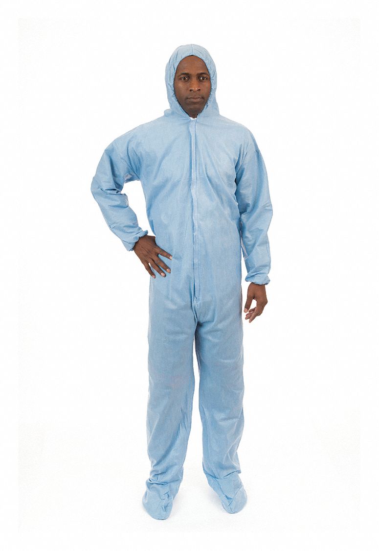 Coverall: L, Elastic Cuff, 25 PK - Grainger