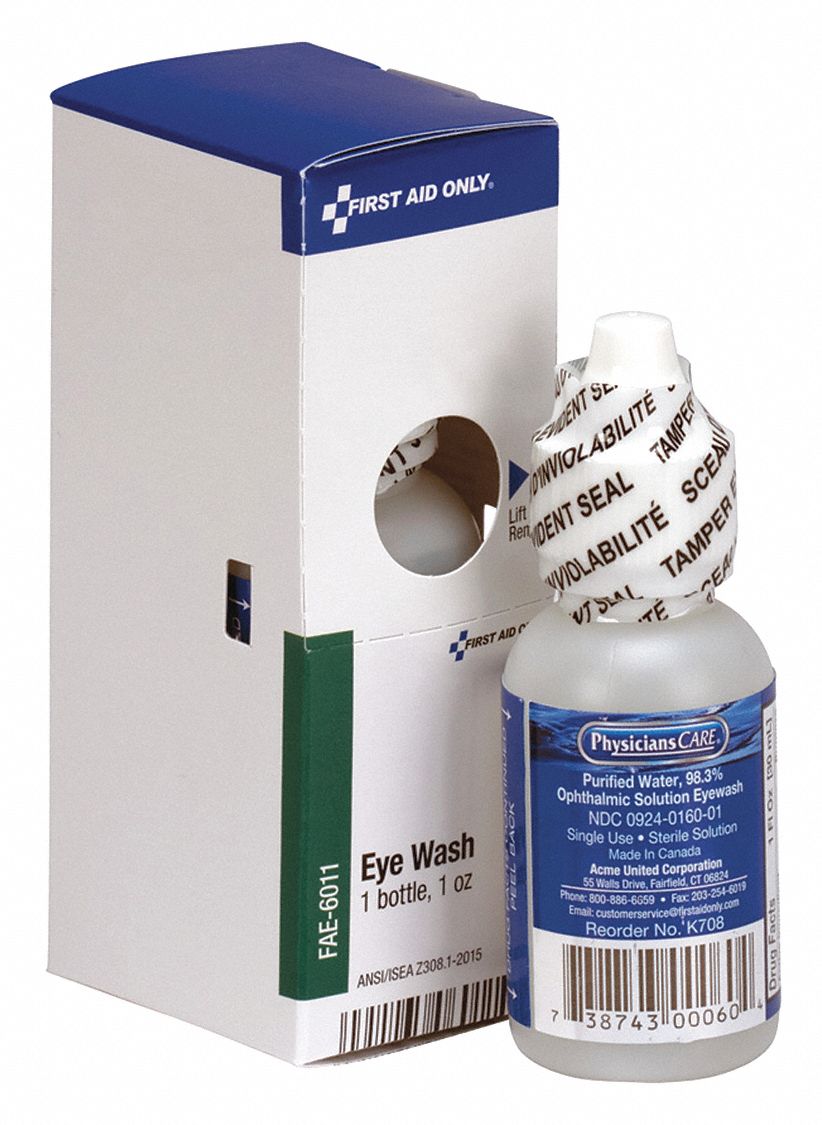 FIRST AID ONLY, Liquid Solution, Bottle, Eye Wash 6XNC7FAE6011
