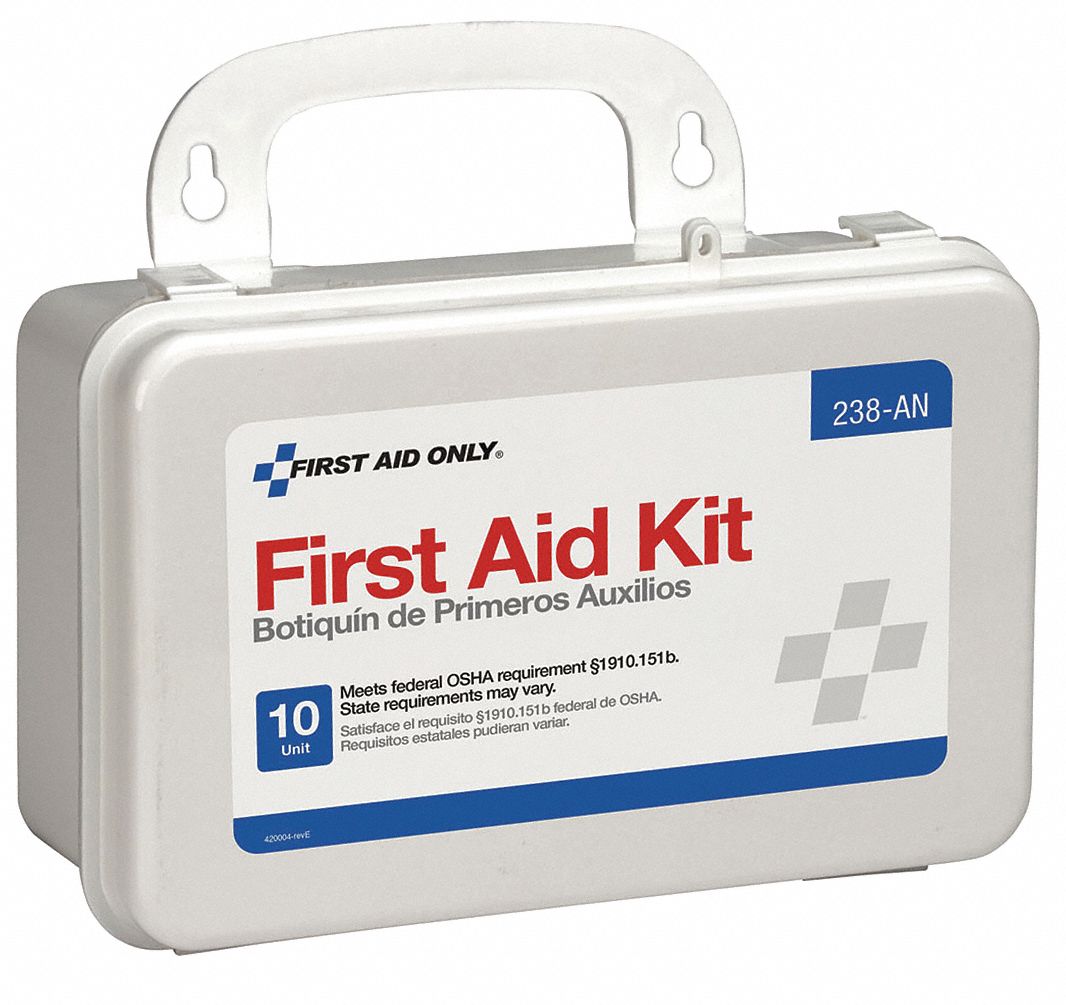 Ten Unit Plastic First Aid Kit