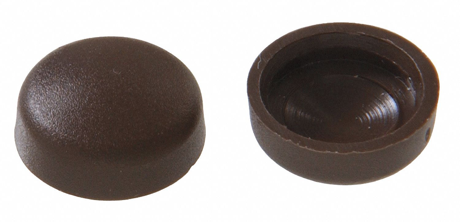 GRAINGER APPROVED Plastic Screw Cover, Brown; PK30 6XNK38890015