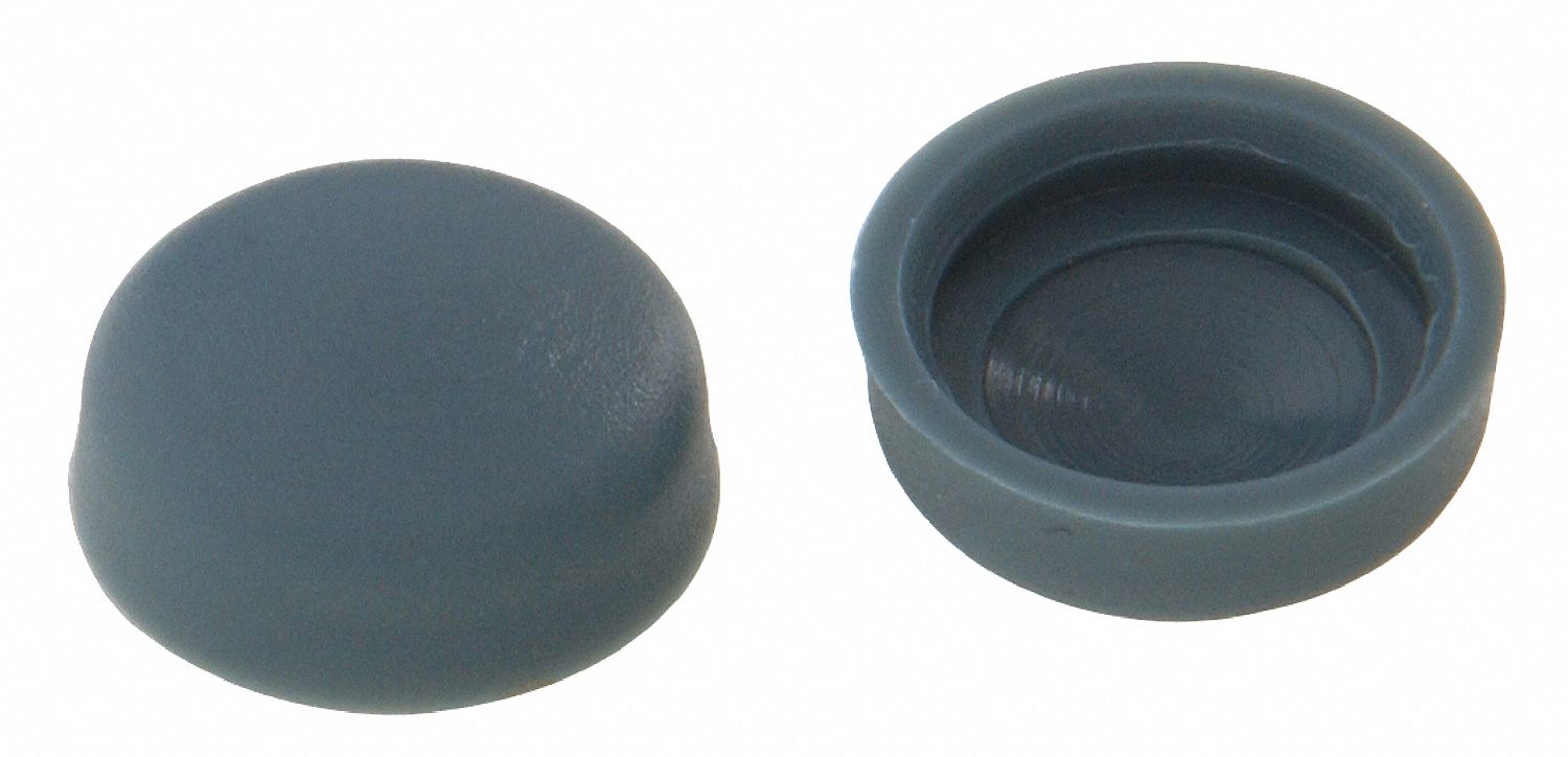 GRAINGER APPROVED Plastic Screw Cover, Grey; PK30 6XNK48890016