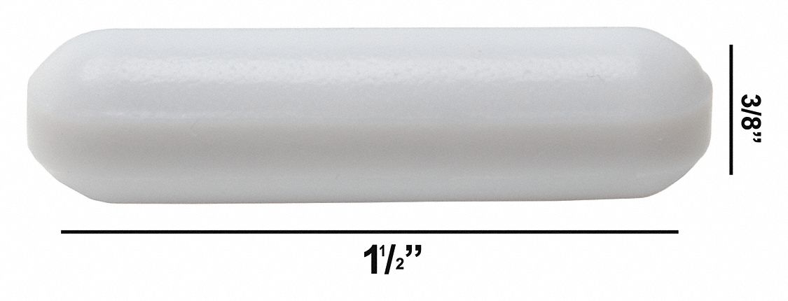 Stirring Bar: Octagon, Alnico, 38.1 mm Overall Lg, 9.5 mm Dia, Autoclavable, White