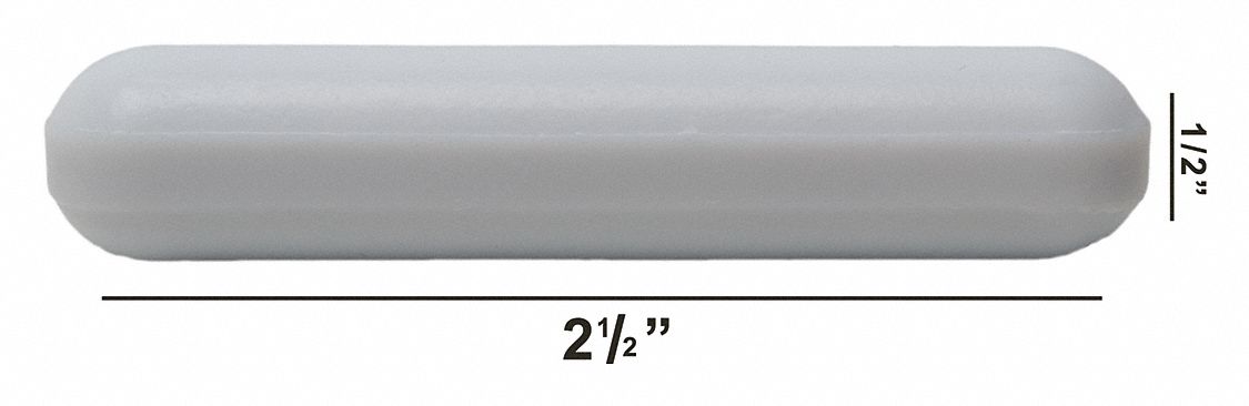 Stirring Bar: Octagon, Alnico, 63.5 mm Overall Lg, 12.7 mm Dia, Autoclavable, White