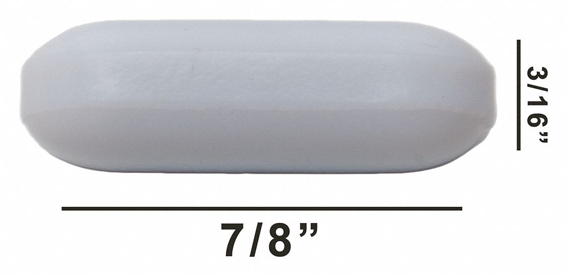 Stirring Bar: Octagon, Alnico, 22.2 mm Overall Lg, 4.7 mm Dia, Autoclavable, White