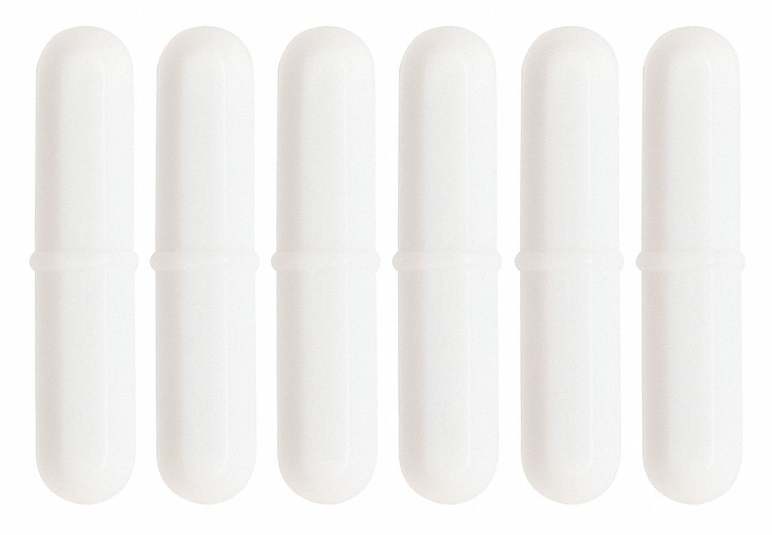 Stirring Bar: Octagon, Alnico, 38 mm Overall Lg, 8 mm Dia, Autoclavable, White