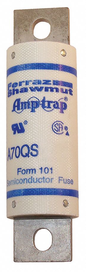 Semiconductor Fuse: A70QS Series, Fast-Acting, 125 A, 700 V AC, 700 V DC DC Volt Rating