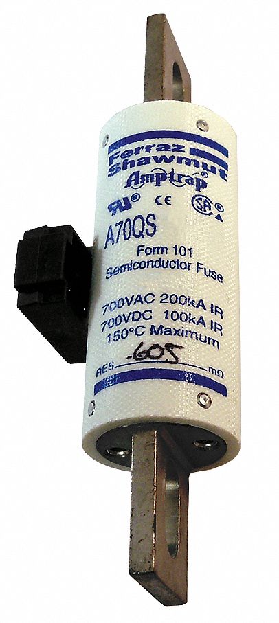 Semiconductor Fuse: A70QS Series, Fast-Acting, 200 A, 700 V AC, 700 V DC DC Volt Rating, Indicating