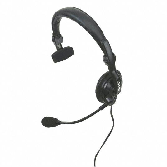 OTTO Headset, Over the Head, On Ear, Black, PTT 6XTP2V410076 Grainger