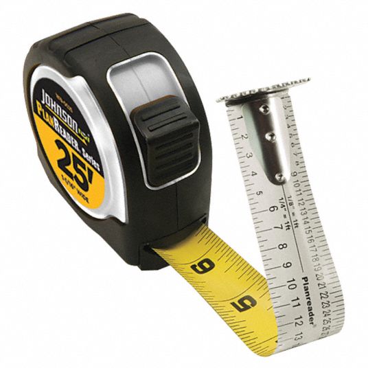 JOHNSON 16 ft Steel SAE Tape Measure, Chrome - 6XUR8|1819-0016 - Grainger