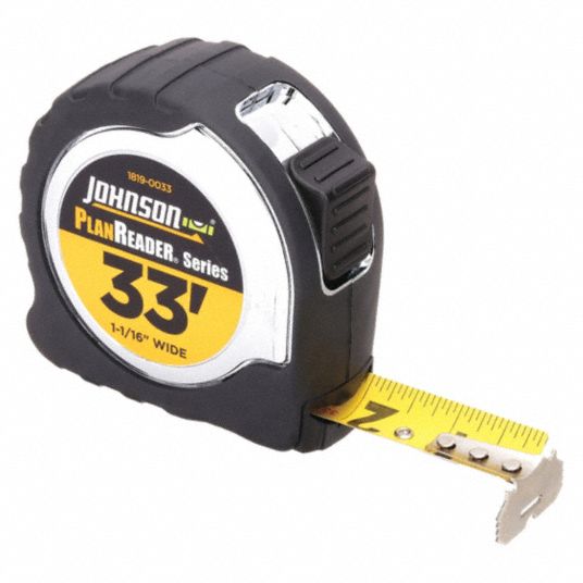 JOHNSON LEVEL, Inch, Nonmagnetic Single Hook Tip, Tape Measure - 6XUT0 ...