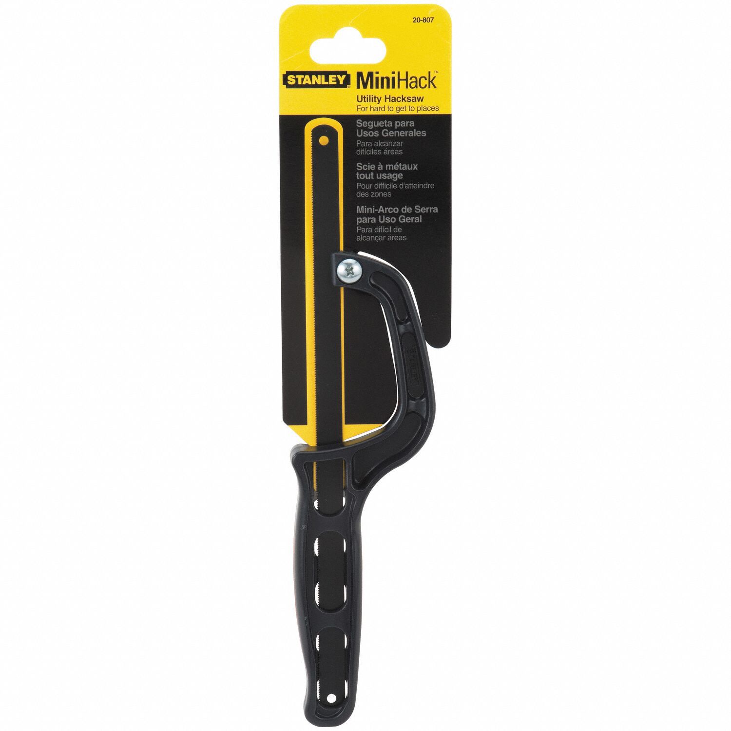 STANLEY Mini Hacksaw, 11 in Overall Length, Blade Length 10 in, Steel