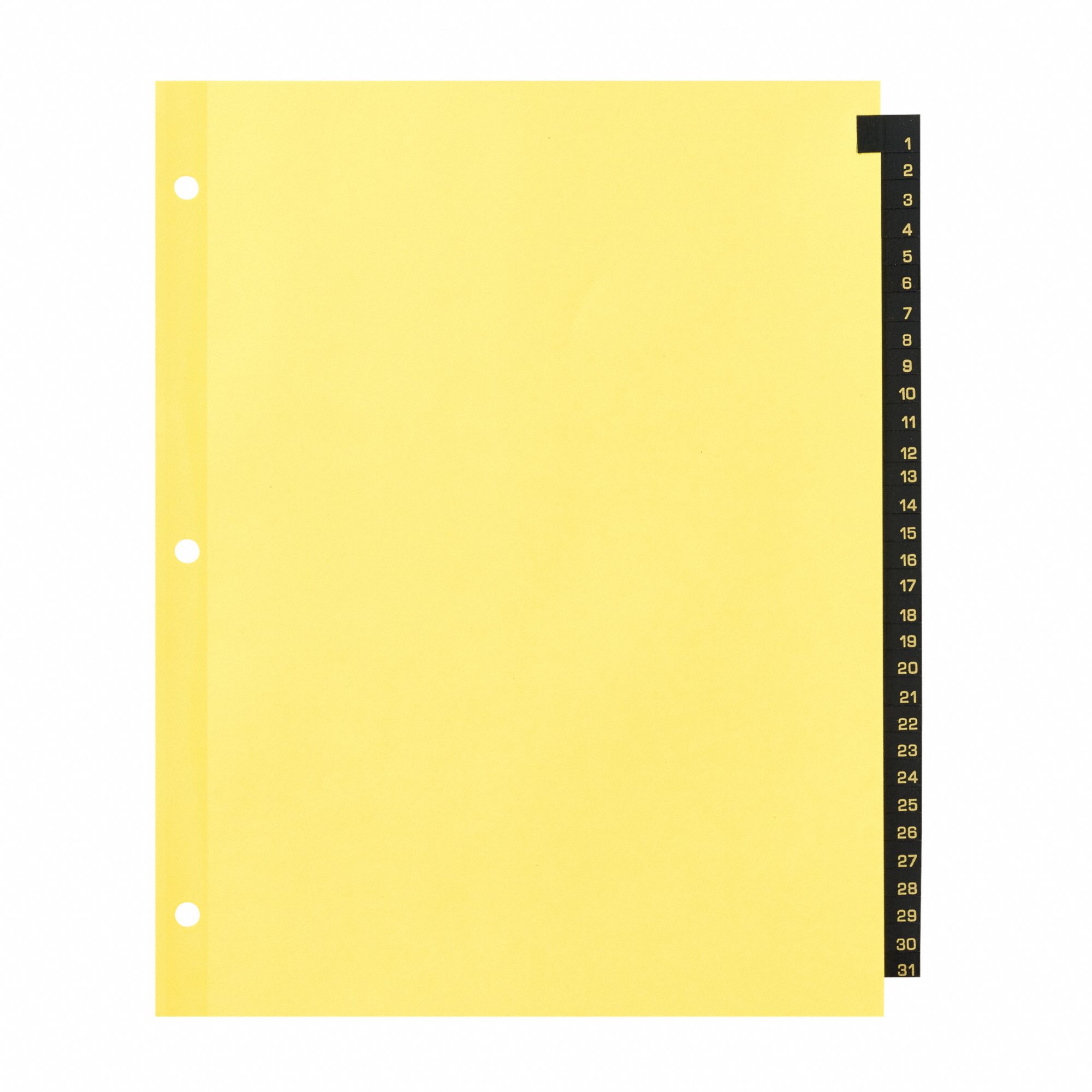 OFFICE ESSENTIALS Binder Divider with 31 Preprinted Tabs, Black 1 to 31