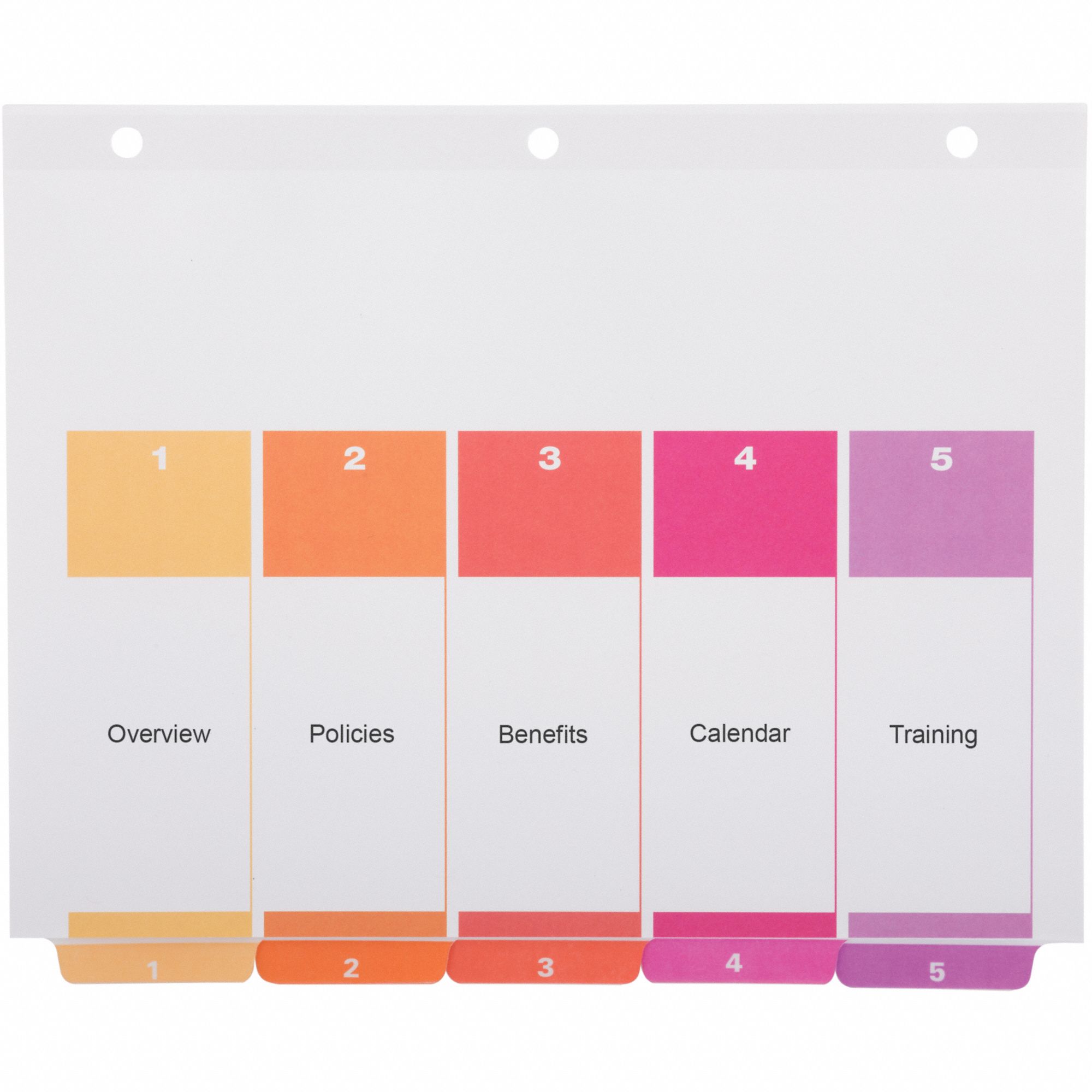 AVERY Binder Divider 1 to 5 Table of Contents, Multicolor, 5 Tabs, 11