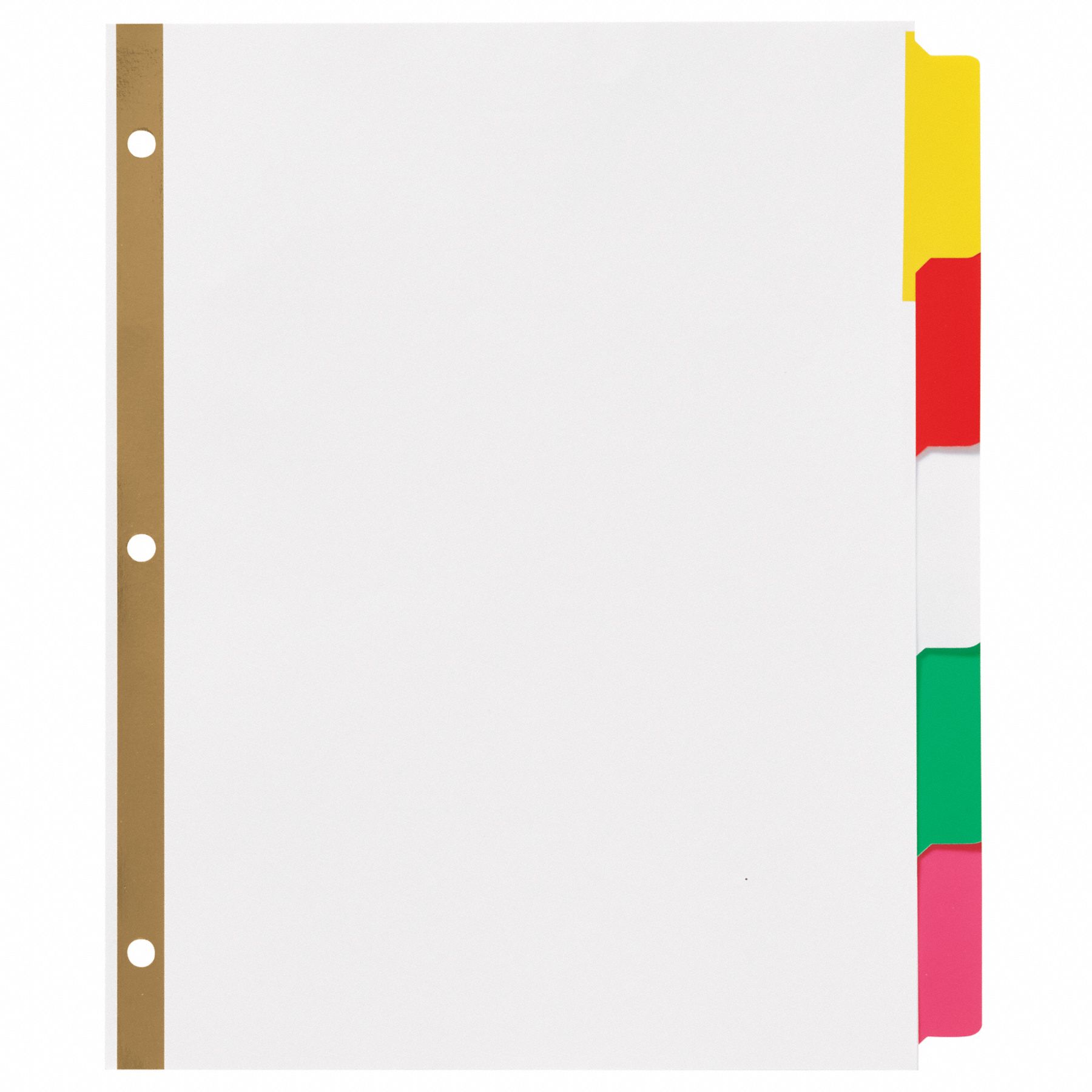 AVERY Binder Divider with 5 WriteOn Tabs, Multicolor Blank, 8 1/2 in x